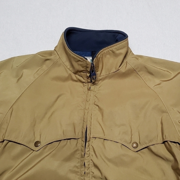 VINTAGE 70s LL Bean Khaki Blue Ribbed Talon Zipper Full-zip Windbreaker Jacket - Picture 2 of 15